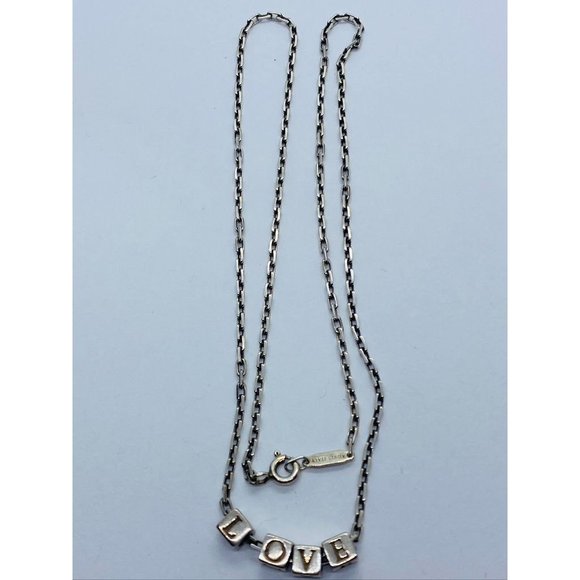 Tiffany & Co LOVE Cube Necklace Pendant Charm 17.75Chain Silver ERA